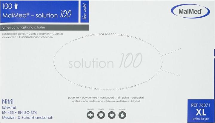 Produktbild 3A Maimed Solution Nitril-Handschuhe, 100 Stück, Grösse XL, blau (XL)