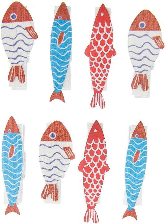 Actual product image Rico Design Decorative clip fish 8 pieces, Multicolor