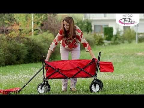 Actual product image tectake Foldable handcart with roof and carry bag