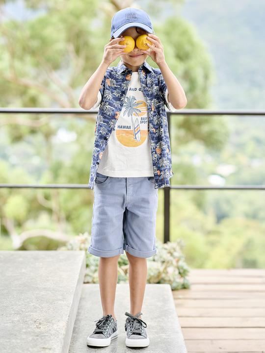 Image du produit Vertbaudet Kurzärmeliges Jungen Hemd mit Palmenprint (92)