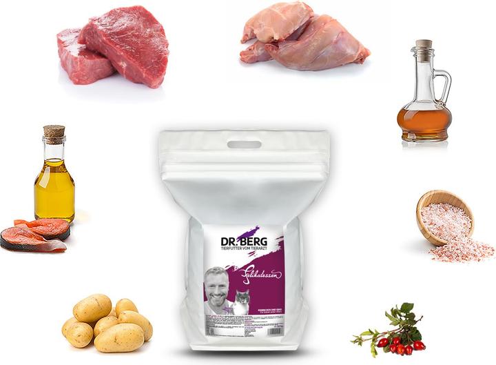 Produktbild Dr. Berg Trockenfutter Felikatessen Kaninchen+Rind, 1 kg (Adult, 1 Stk., 1000 g)