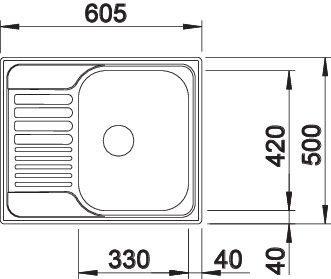 Actual product image Blanco Tipo 45 S Mini (Top-mounted sink, 50 cm, 60.50 cm)
