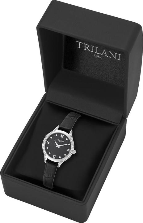 Actual product image Trilani Ladies Quartz Watch Genuine Leather Black - 30494 (Analogue wristwatch, 26 mm)