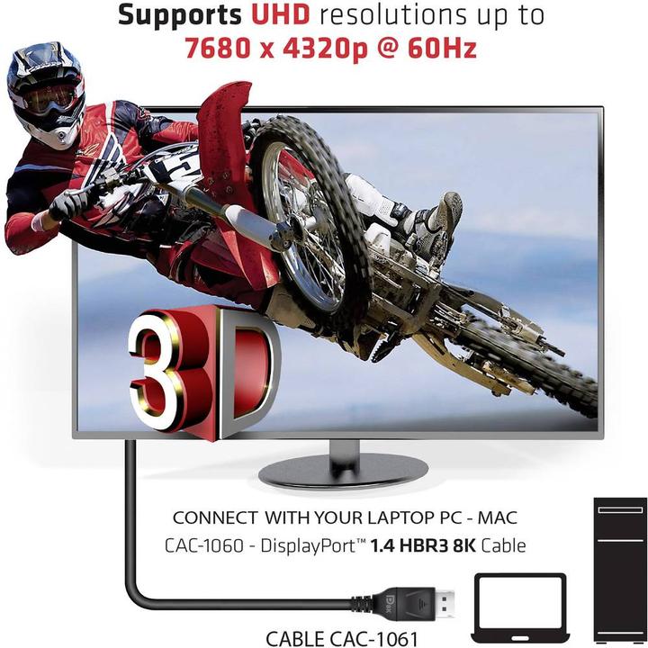 Actual product image Club 3D DisplayPort — DisplayPort (5 m, DisplayPort)