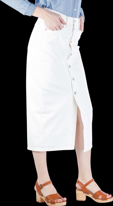 Actual product image Levis Button Front Midi Skirt white cell (W28)