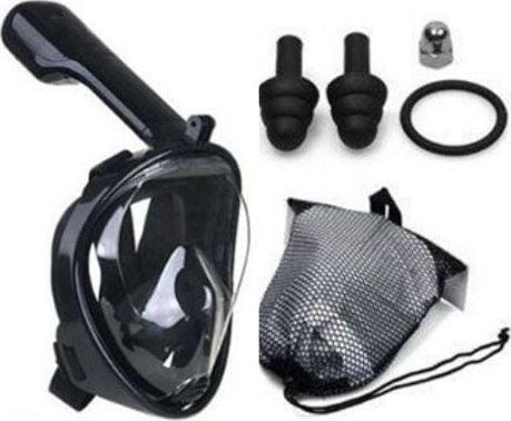Ikonka Snorkeling mask, L/XL, black universal (L, XL)