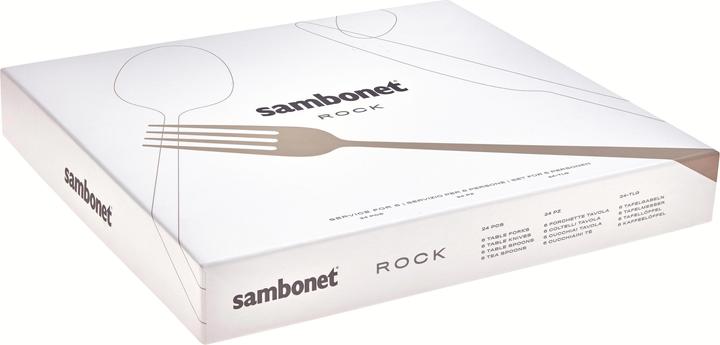 Immagine prodotto Sambonet Posate Rock 24 pezzi in acciaio inossidabile 18/10 (24 Pezzo/i, Set di posate)