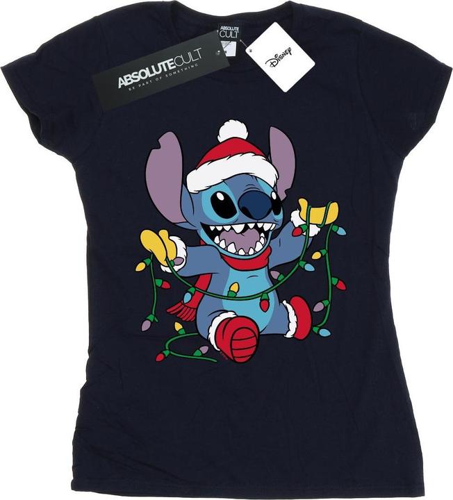 Disney Lilo And Stitch Christmas Lights TShirt (L)