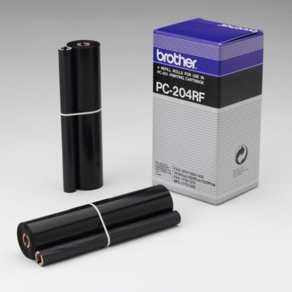 Actual product image Inkadoo Brother PC204RF Thermal Transfer Roll 420 pages PU=4 Black Brother Fax 1010