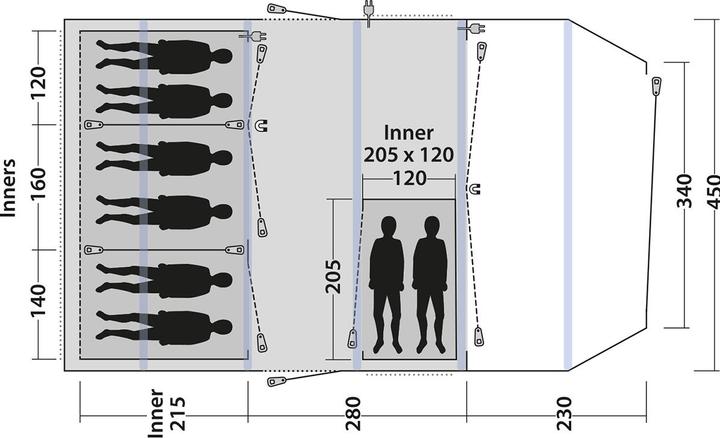 Actual product image Outwell Queensdale 8PA Tent (Tunnel tent, 37.90 kg, 6 persons)