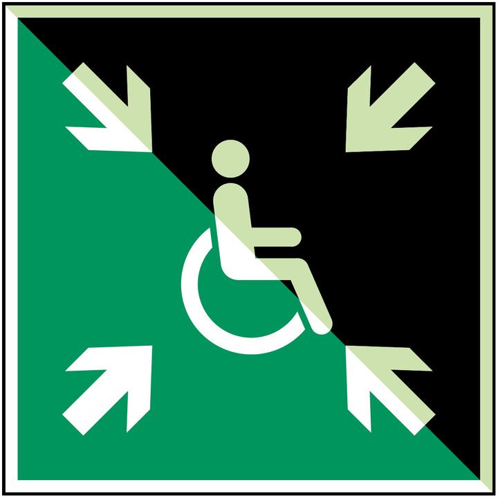 Actual product image Brady ISO safety sign - temporary evacuation area