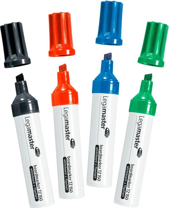 Produktbild Legamaster Whiteboard-/Flipchartmarker TZ 150 2-7mm farbig sortiert Keilspitze 4 St./Pack. (Weiss, 7 mm, 4 x)