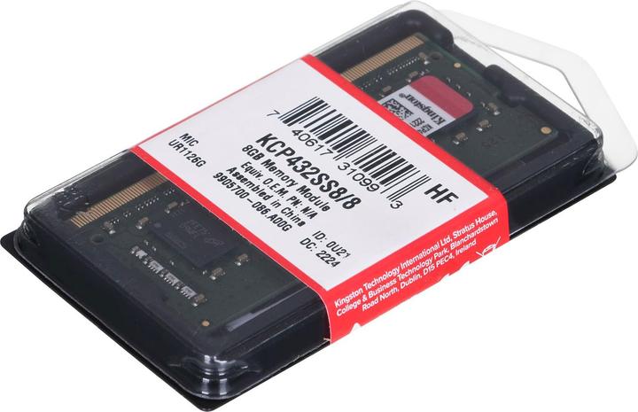 Image du produit Kingston Mémoire, DDR4 SODIMM (1 x 8GB, 3200 MHz, RAM DDR4, SO-DIMM)