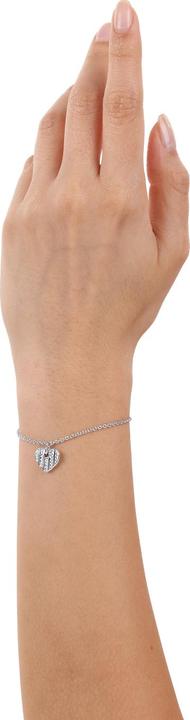 Actual product image S.Oliver Bracelet for ladies, 925 Sterling silver, zirconia synth. | heart (20 cm, Silver 925)