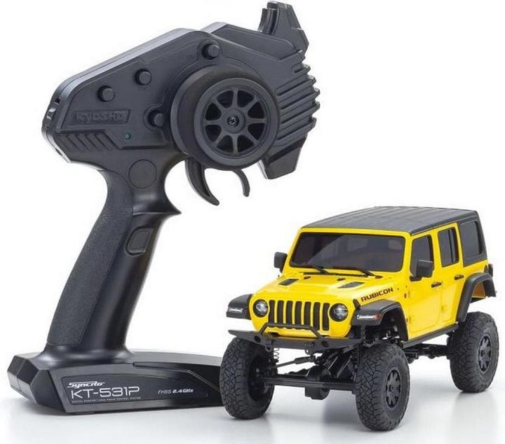 Immagine prodotto Kyosho Scala Crawler Mini-Z Jeep Wrangler Rubicon, Giallo 1:24, ARTR (RTR pronto all'uso)