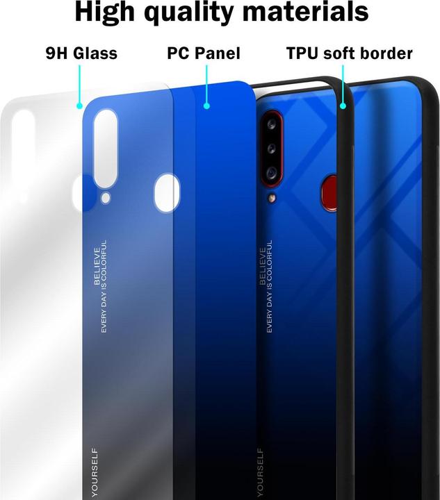 Productafbeelding Cadorabo TPU 2 kleuren glasdekking (Samsung Galaxy A20)