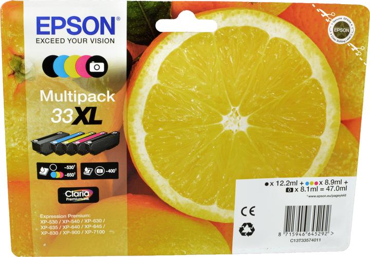 Actual product image Epson 33XL Claria Premium Multipack (M, C, Y, FC, PBK)