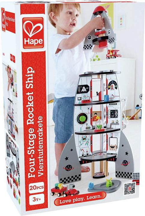 Actual product image Hape four-stage rocket