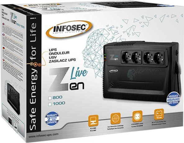 Image du produit Infosec compatible ZEN LIVE 1000 (1000 VA, 600 W, Line-interactive Onduleur)