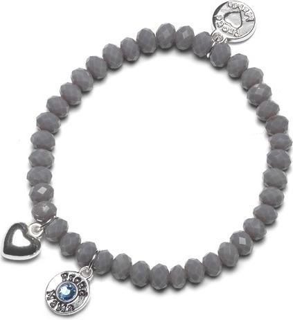 Proud MaMa Armband, Herz Grau