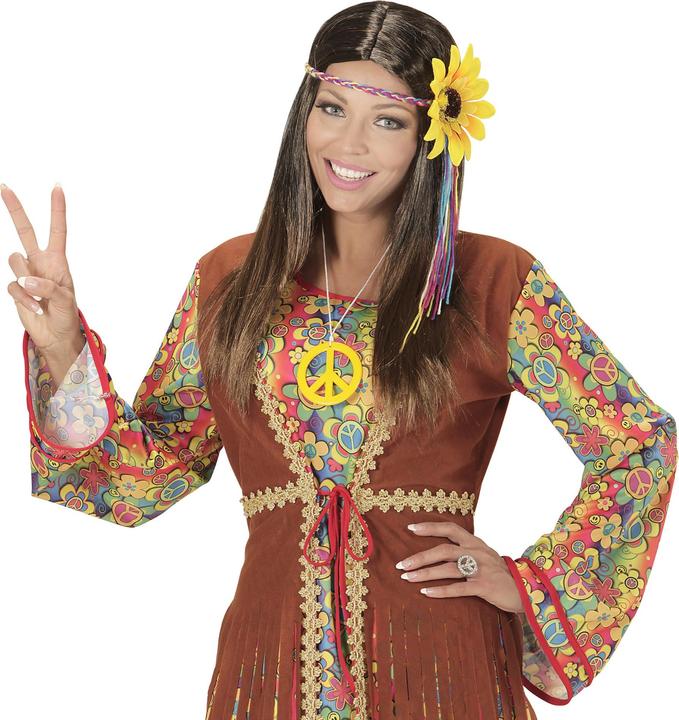 Immagine prodotto Widmann Parrucca hippie marrone per donna con fascia a fiori (Taglia unica)