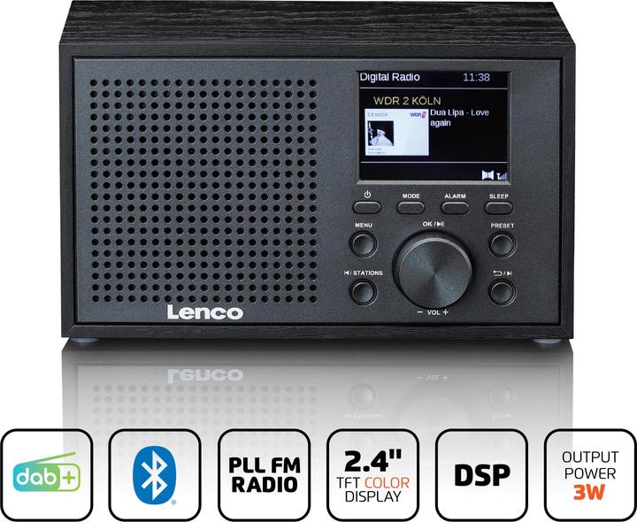 Actual product image Lenco DAR-017BK (DAB+, VHF, Bluetooth)