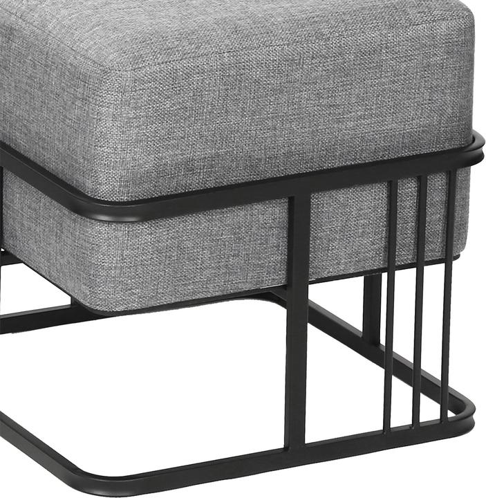 Actual product image En.Casa Multifunktionaler stapelbarer Sitzhocker Tas 2er Set quadratisch Hellgrau