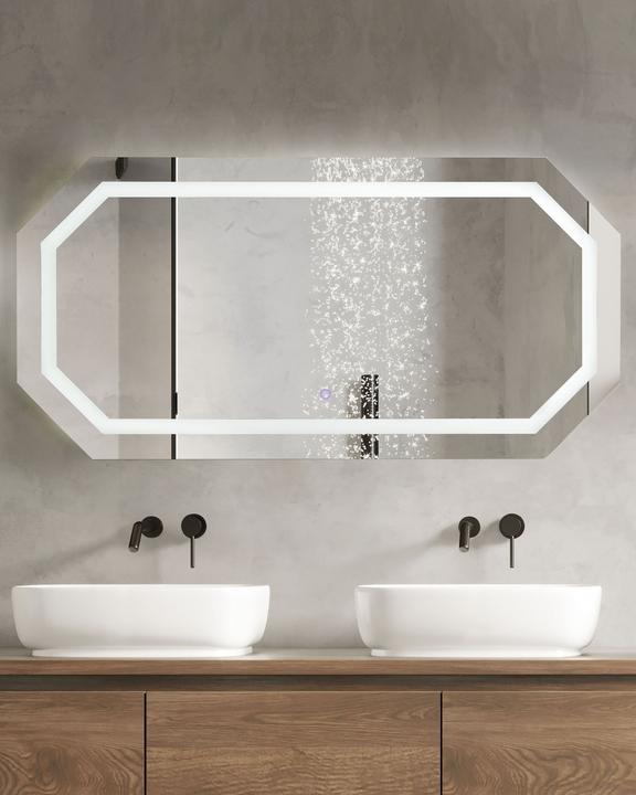 Image du produit Beliani Miroir de salle de bain avec éclairage LED octogonal 120 x 60 cm LOCMARIAQUER (120 x 60 cm)
