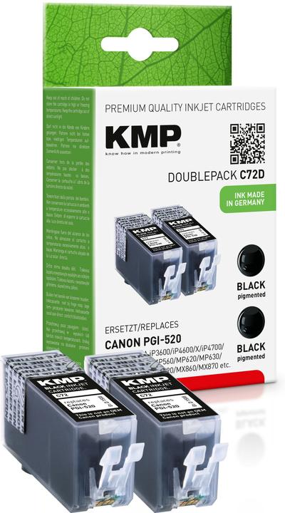 Actual product image KMP C72D Ink cartridge sw DP compatible with Canon PGI-520 BK (FC)