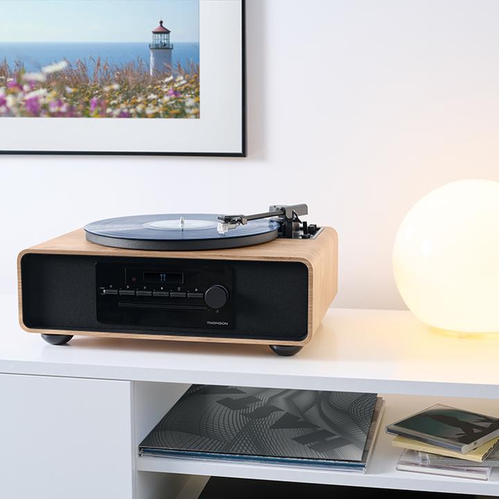 Productafbeelding Bigben MIC300TT bw/hout Microsysteem 60W,schijf 33/45 toeren,FM,BT,CD,USB (Bluetooth, 1x 60 W)