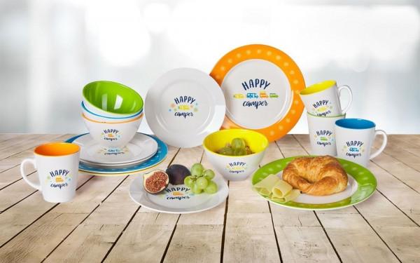 Berger Happy Camper Melamin Geschirr-Set bunt 16-tlg. (16 Stück)