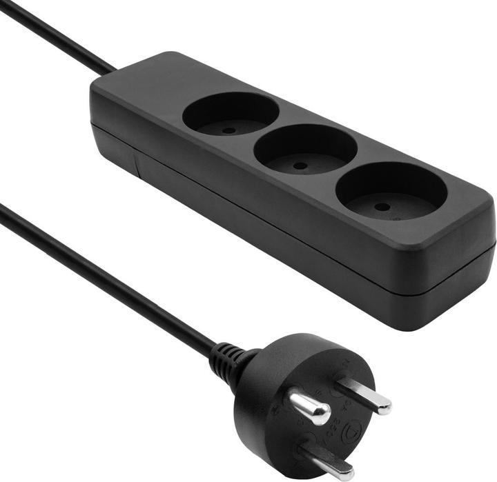 Image du produit ProXtend Danish Power Strip 3-way 3M IT Black (3 m, CEE 7/3)
