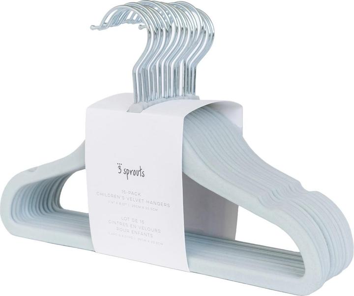 3 Sprouts Velour Hanger (15 pcs.) - Blue (15 x)