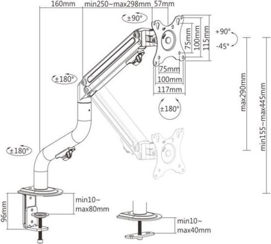 Produktbild Gembird N--GEMBIRD MA-DA1-02 Adjustable desk d (Tisch, 32")