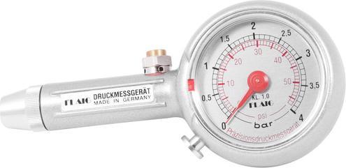Image du produit Flaig Manomètre pour pneus 0-4 bar Manomètre pour pneus avec valve de vidange