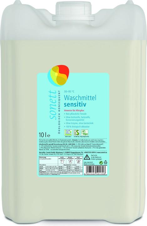 Sonett Waschmittel sensitiv 30° 95°C (135 Washing cycles, Liquid detergent)
