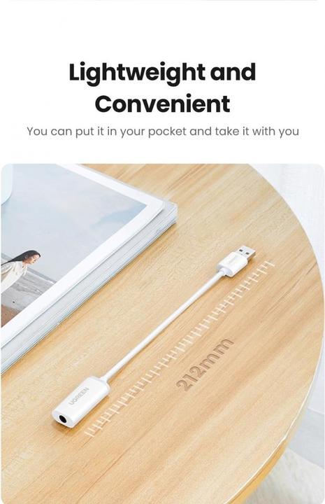 Actual product image Ugreen USB Stereo Audio Adapter (USB)