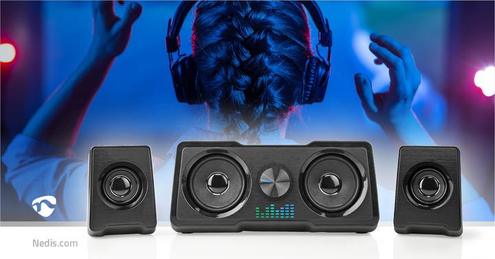 Produktbild Nedis Gaming-Lautsprecher | Lautsprecherkanäle: 2.2 | Stromversorgung über USB | 3.5 mm Stecker | 48