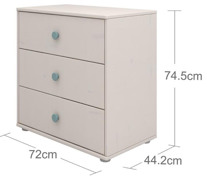 Produktbild Flexa Kommode Classic mit 3 Schubladen (72.54 x 44.5 x 74.5 cm)