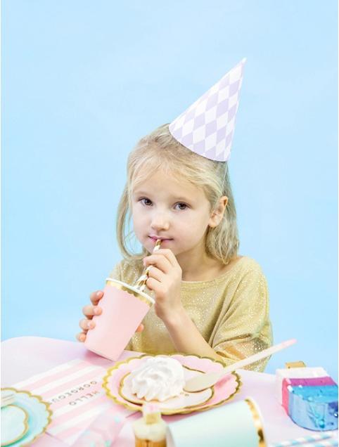 Productafbeelding Partydeco Gestreepte Rietjes Goud (10 x)