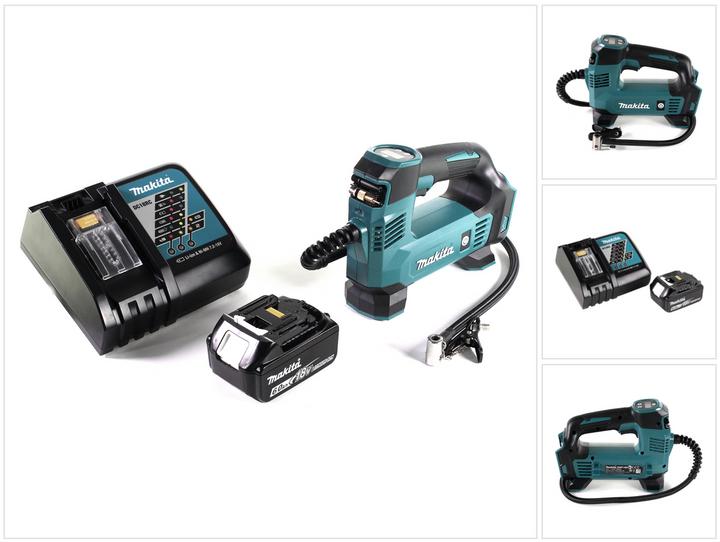 Actual product image Makita DMP 180 RG1 Battery compressor 18 V 8.3 bar + 1x battery 6.0 Ah + charger (8.30 bar, 12 l)