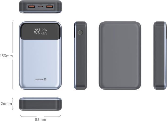 Immagine prodotto Swissten POWER BANK 20000 mAh 100W PRO NOTEBOOKY (20000 mAh, 100 W, 100 Wh)
