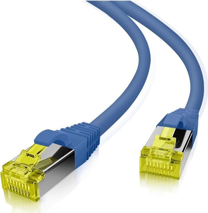 Actual product image Helos GRS certified Cat 6a patch cable with Cat 7 raw cable TPE blue 20.0m (S/FTP, CAT7, 20 m)