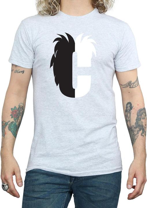 Actual product image Disney Mens Alphabet C Is For Cruella De Vil T-Shirt (XXL)