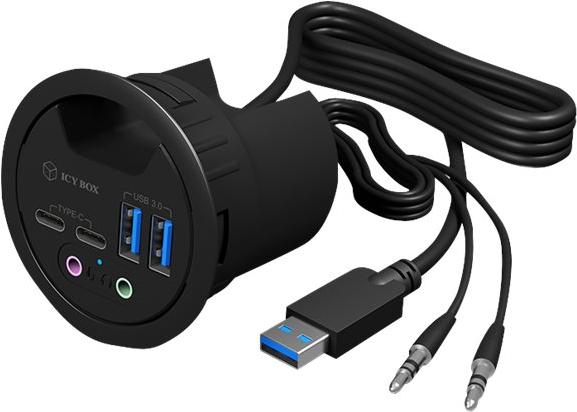 Icy Box IB-HUB1403B (USB-A, 4 Havens)