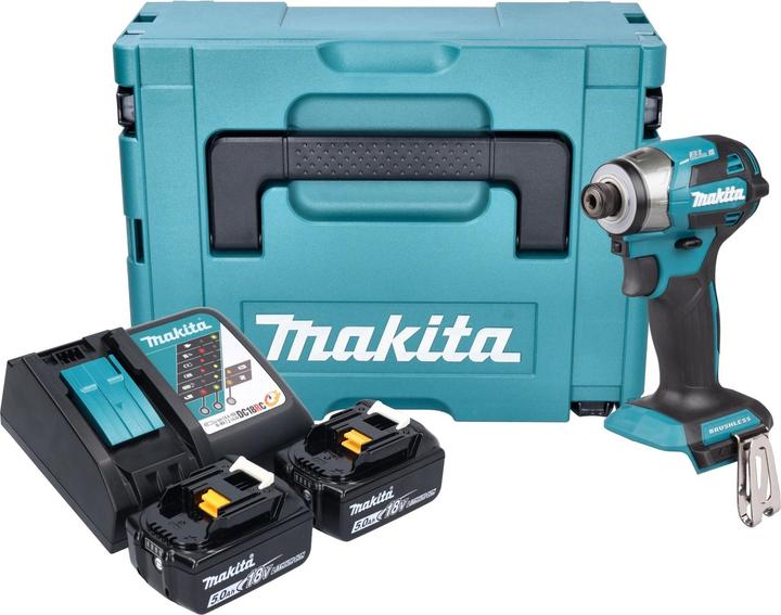 Produktbild Shots Makita DTD 173 RTJ Akku Schlagschrauber 18 V 180 Nm 1/4“ Brushless + 2x Akku 5,0 Ah + Ladegerät + (Akkubetrieb)