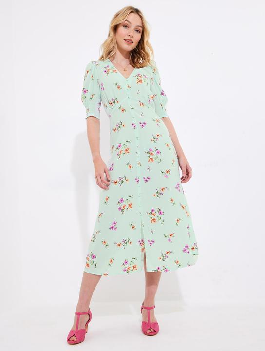 Actual product image Joe Browns Ditsy Floral Button Midi Dress (36)