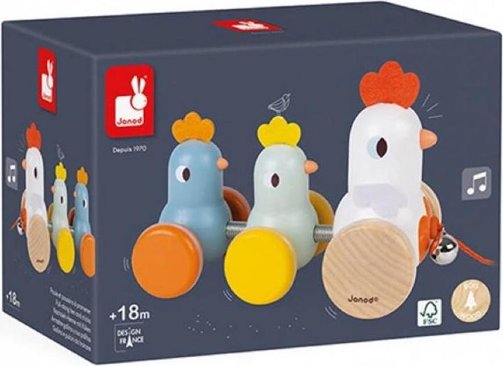 Produktbild Janod Nachziehtier Hühner