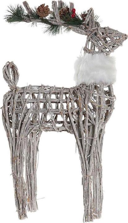 Actual product image DKD Home Decor Weihnachtsschmuck Rentier Weiss korb 33 x 14 x 60 cm (3 Stück)