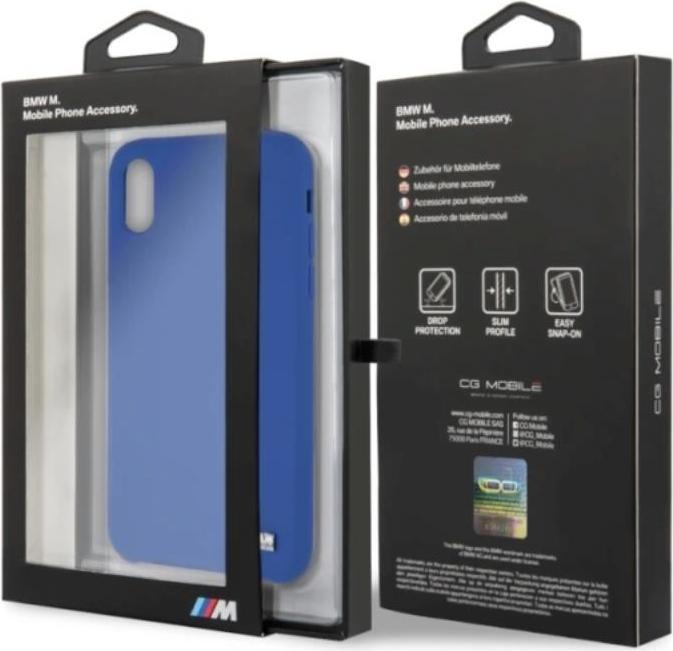 Actual product image BMW Case hardcase BMHCPXMSILNA iPhone X /Xs niebieski/navy Silicone M Collection (Apple iPhone XS, Apple iPhone X)